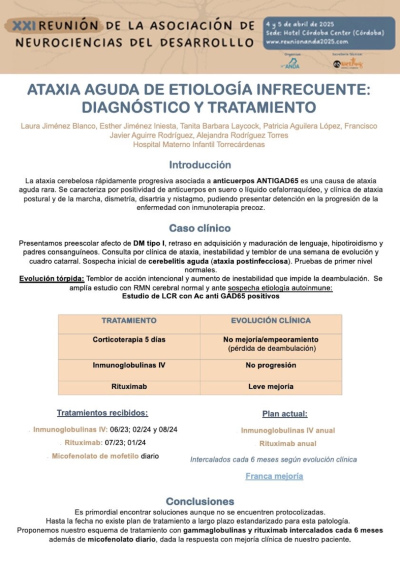P.04. Ataxia aguda de etiología infrecuente: Diagnóstico y tratamiento